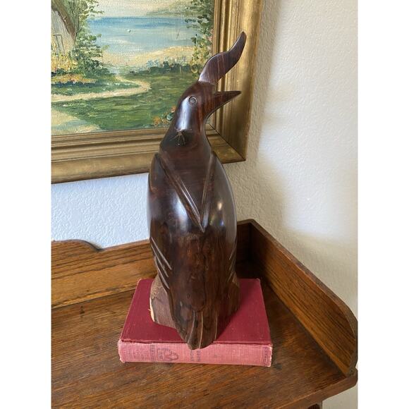 Vintage Midcentury Ironwood Quail Folk Art Carved Wooden Figure 11” MCM - Picture 2 of 8